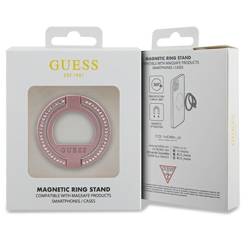 Suport Inel Original Guess MagSafe, Cristale -Roz - 3 | YEO